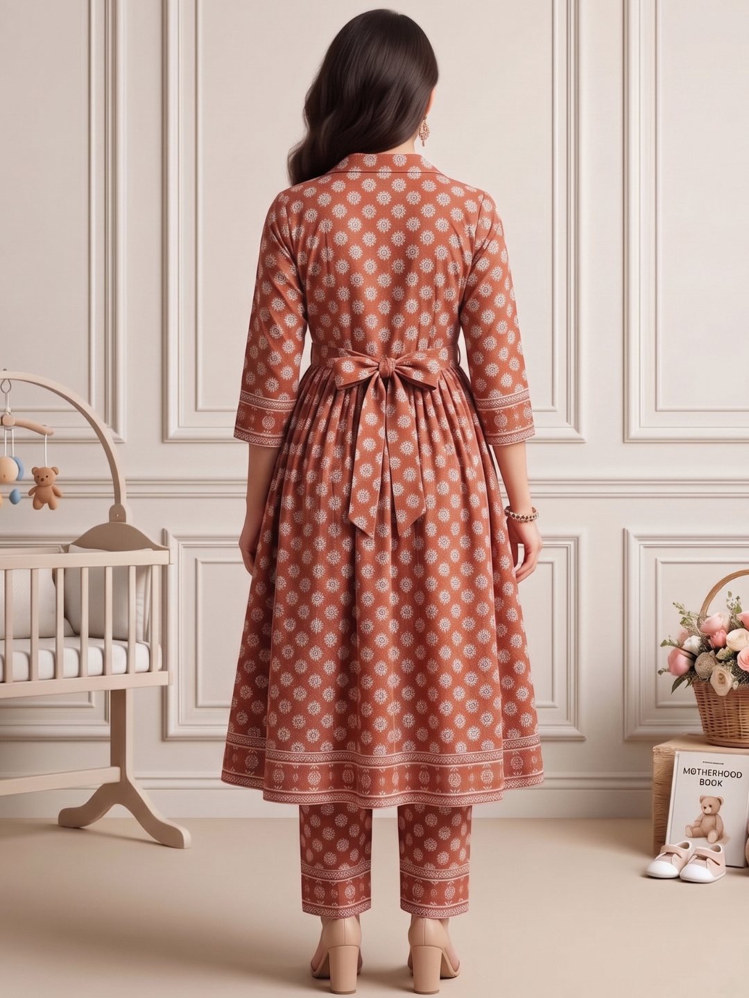 Rayon Printed Maternity Co-Ord Set – Designed for Pregnancy & Nursing