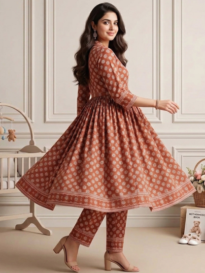 Rayon Printed Maternity Co-Ord Set – Designed for Pregnancy & Nursing