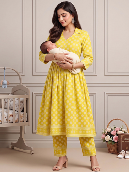 Rayon Printed Maternity Co-Ord Set – Designed for Pregnancy & Nursing