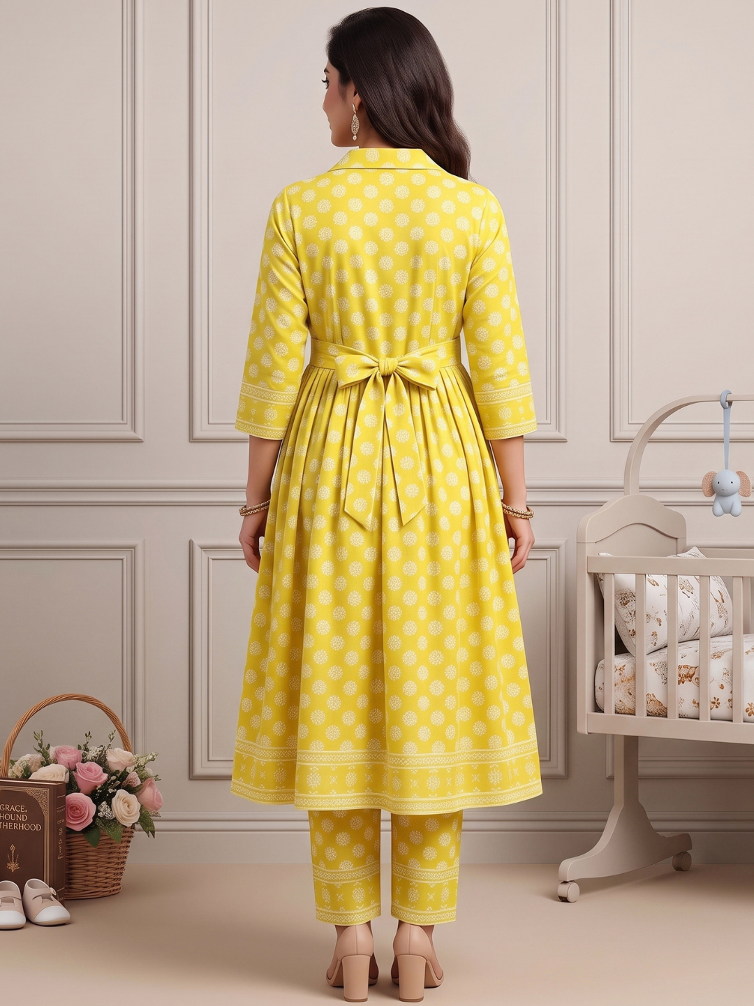 Rayon Printed Maternity Co-Ord Set – Designed for Pregnancy & Nursing