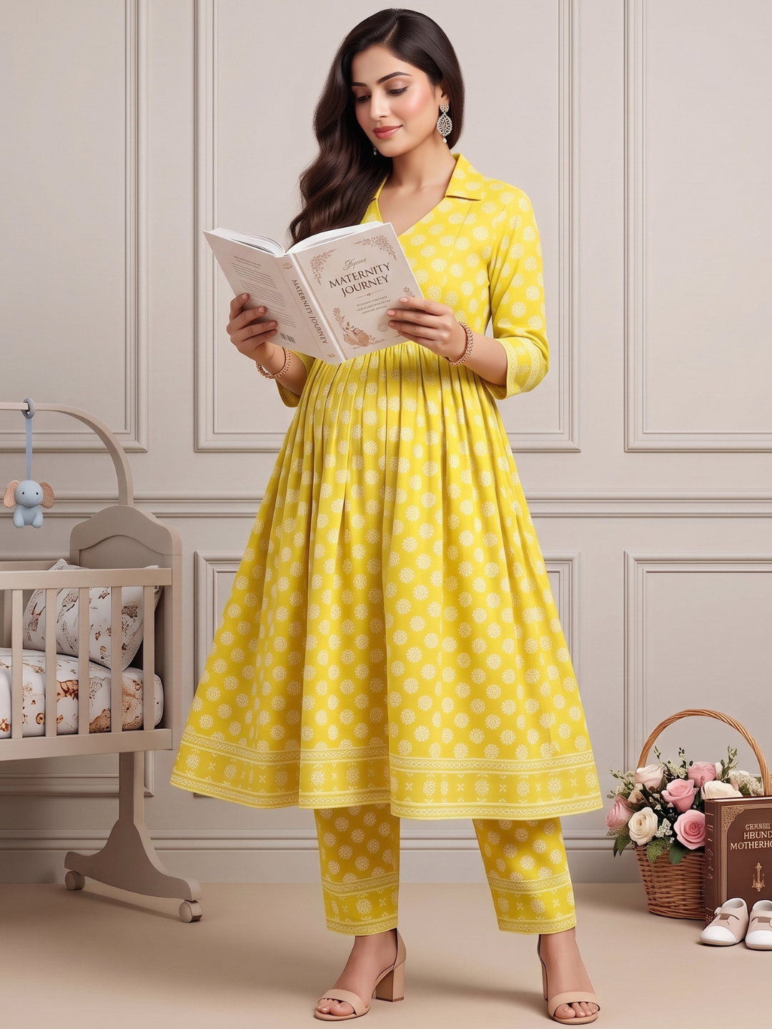 Rayon Printed Maternity Co-Ord Set – Designed for Pregnancy & Nursing