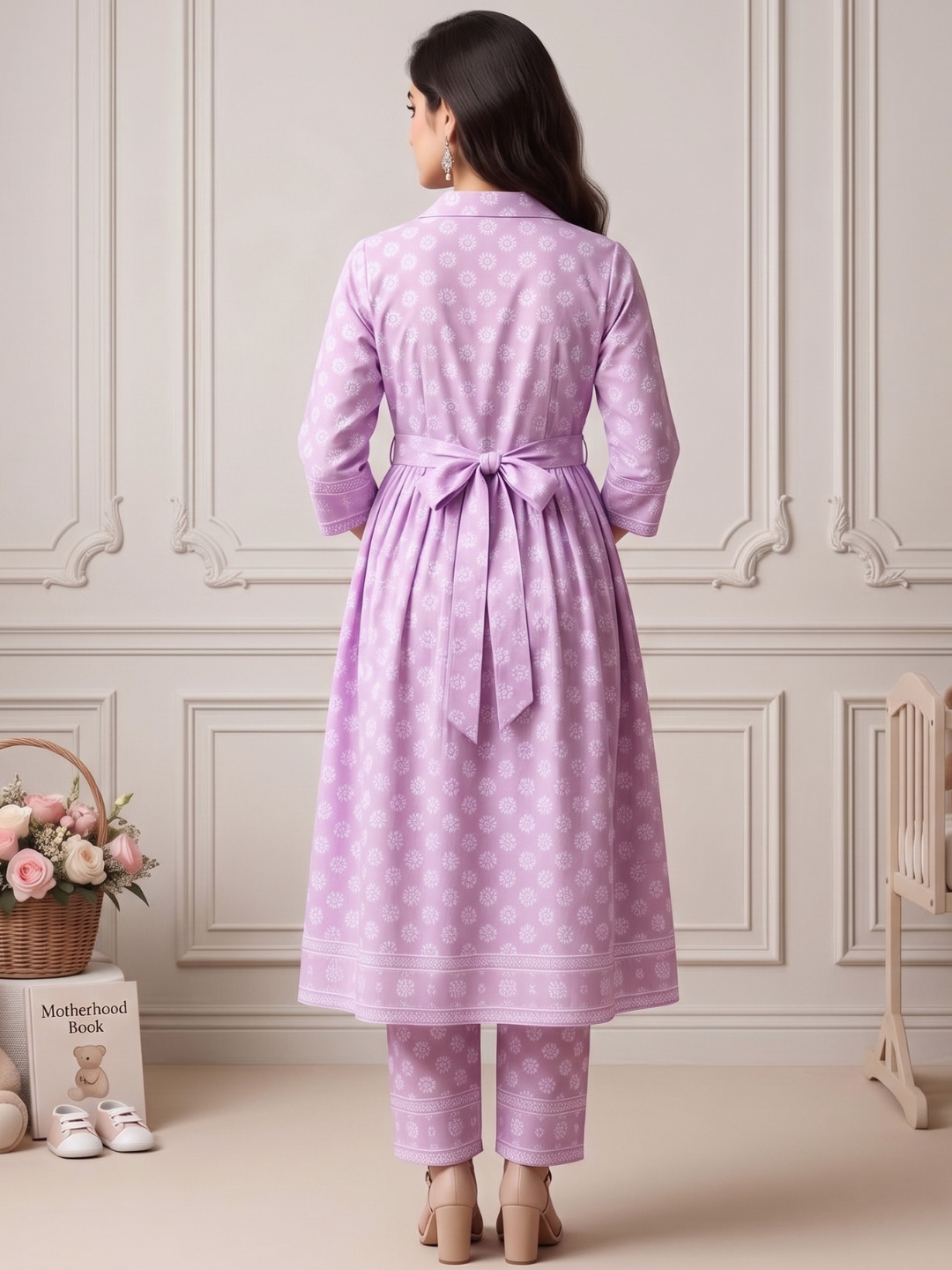 Rayon Printed Maternity Co-Ord Set – Designed for Pregnancy & Nursing
