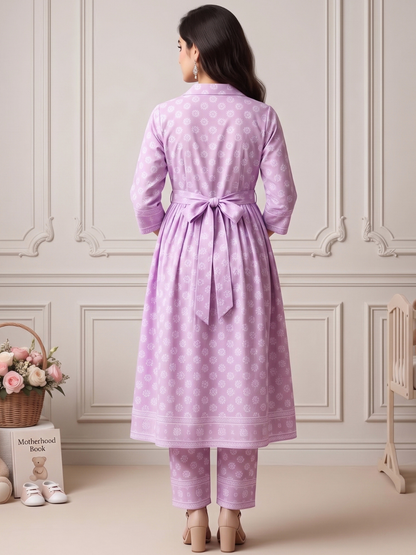 Rayon Printed Maternity Co-Ord Set – Designed for Pregnancy & Nursing