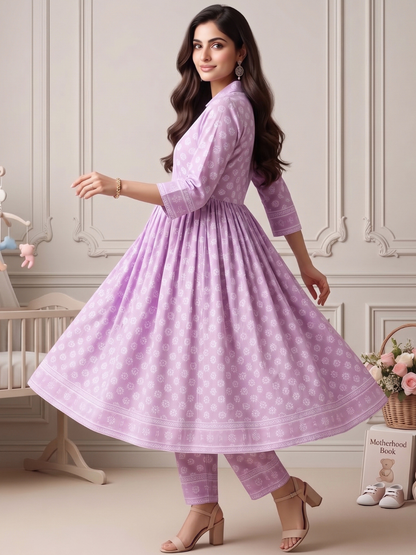 Rayon Printed Maternity Co-Ord Set – Designed for Pregnancy & Nursing