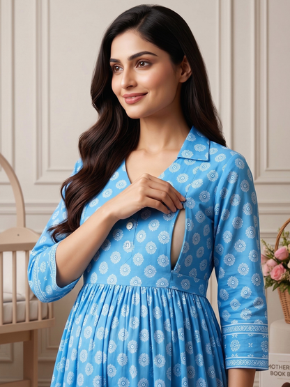 Rayon Printed Maternity Co-Ord Set – Designed for Pregnancy & Nursing