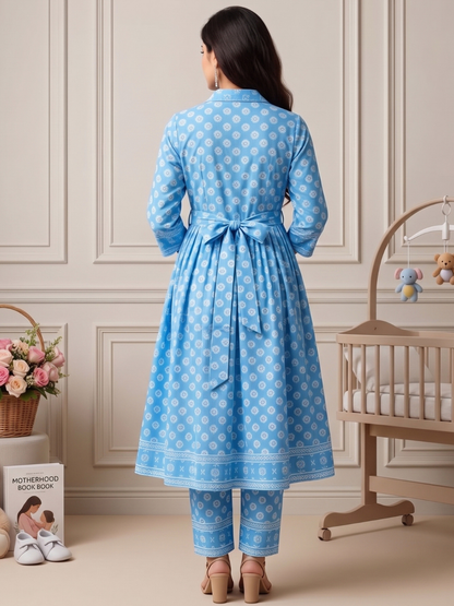 Rayon Printed Maternity Co-Ord Set – Designed for Pregnancy & Nursing