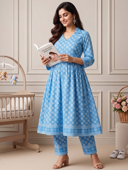 Rayon Printed Maternity Co-Ord Set – Designed for Pregnancy & Nursing