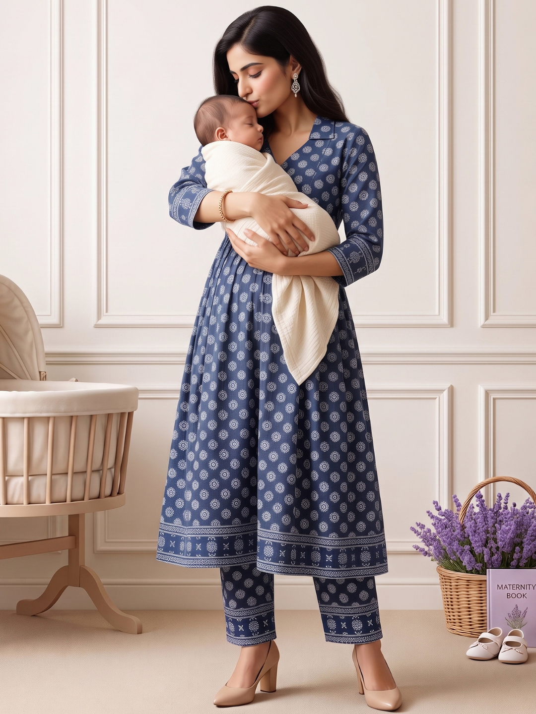Rayon Printed Maternity Co-Ord Set – Designed for Pregnancy & Nursing