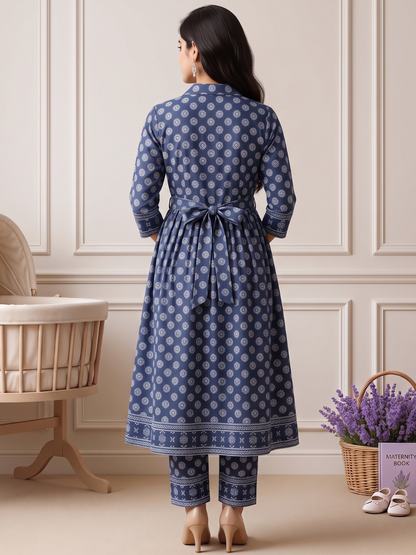 Rayon Printed Maternity Co-Ord Set – Designed for Pregnancy & Nursing