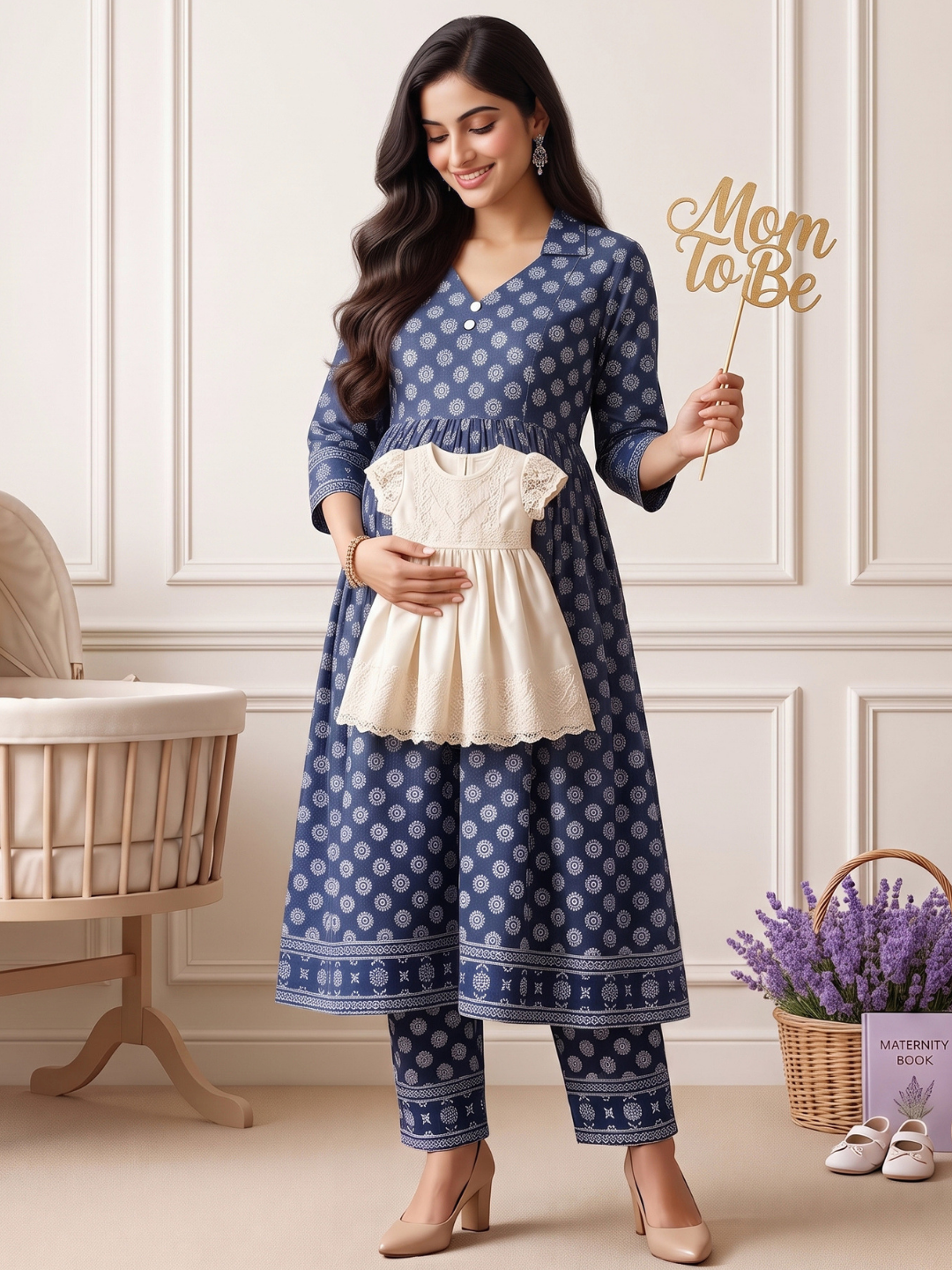 Rayon Printed Maternity Co-Ord Set – Designed for Pregnancy & Nursing