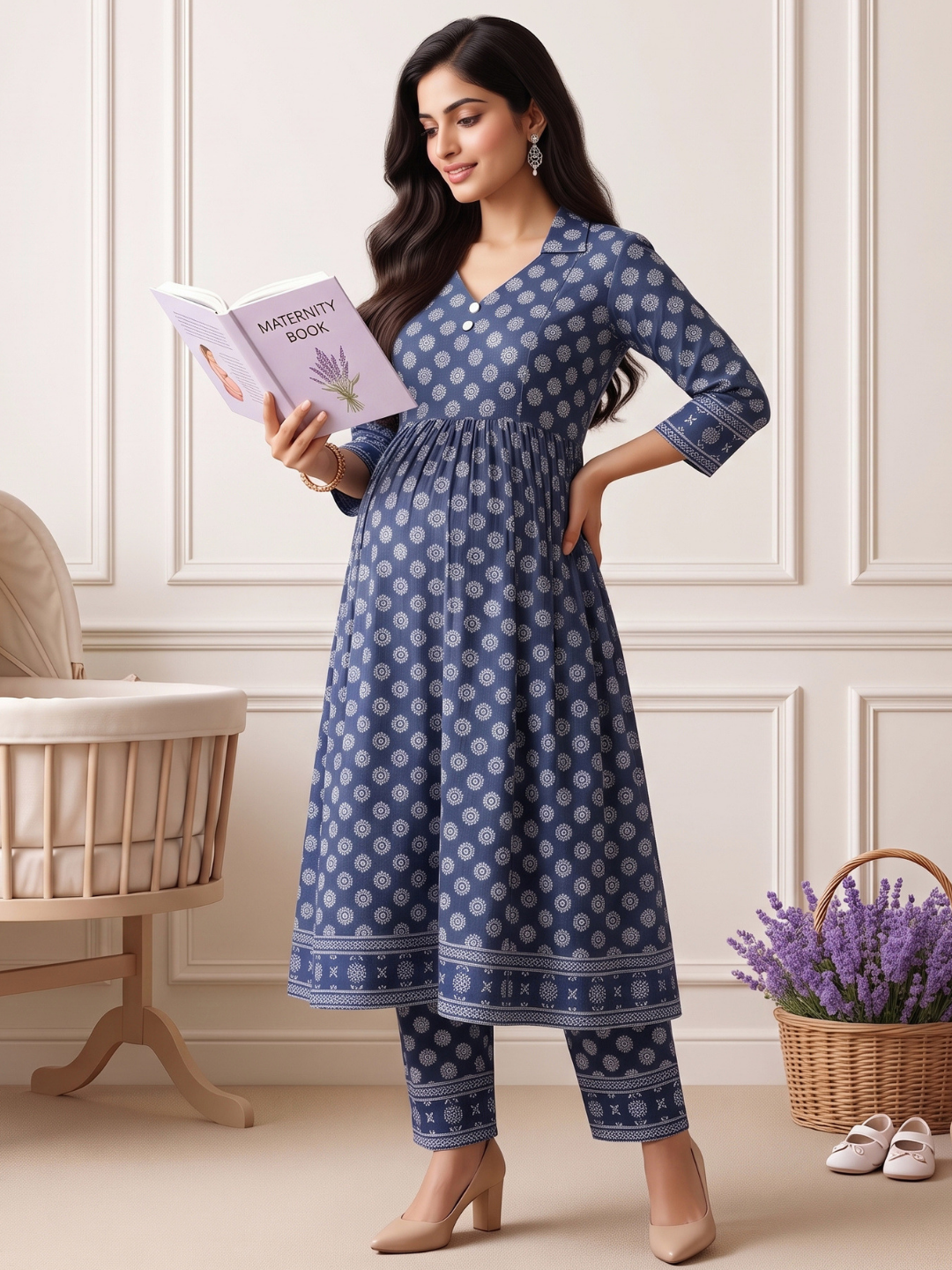 Rayon Printed Maternity Co-Ord Set – Designed for Pregnancy & Nursing