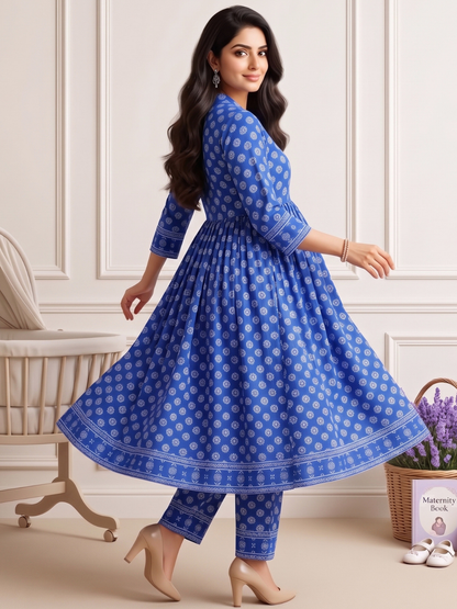 Rayon Printed Maternity Co-Ord Set – Designed for Pregnancy & Nursing