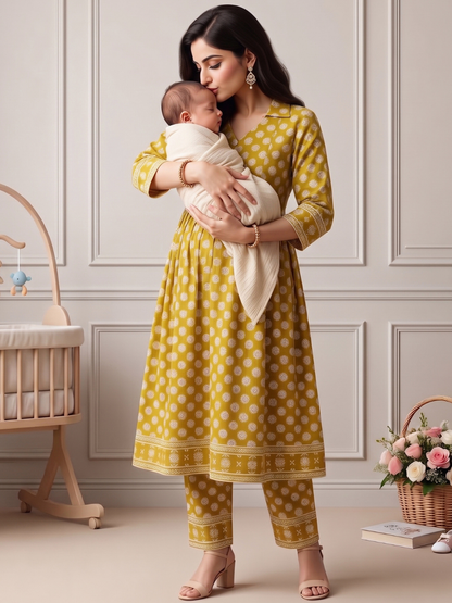 Rayon Printed Maternity Co-Ord Set – Designed for Pregnancy & Nursing