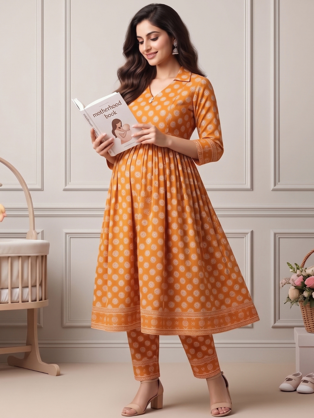 Rayon Printed Maternity Co-Ord Set – Designed for Pregnancy & Nursing