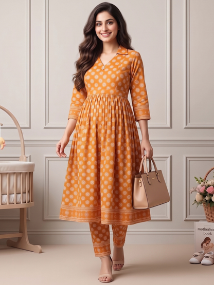 Rayon Printed Maternity Co-Ord Set – Designed for Pregnancy & Nursing
