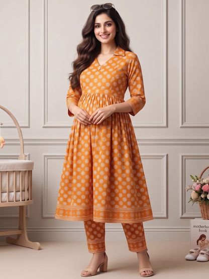 Rayon Printed Maternity Co-Ord Set – Designed for Pregnancy & Nursing