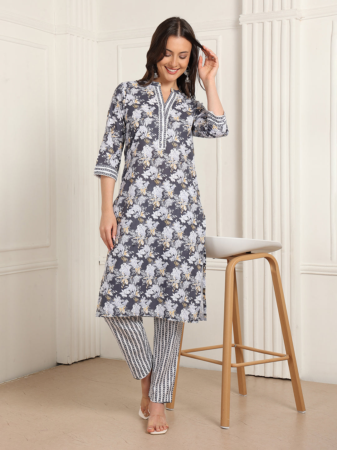 Casual Ethnic Straight Kurta Set With Dupatta (DS838)