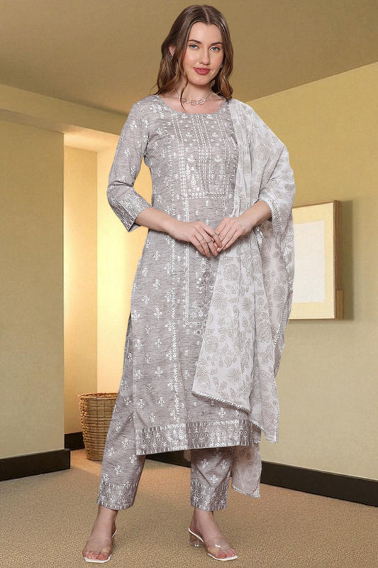 Casual Ethnic Straight Kurta Set With Dupatta