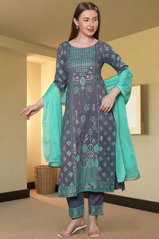 Casual Ethnic Straight Kurta Set With Dupatta