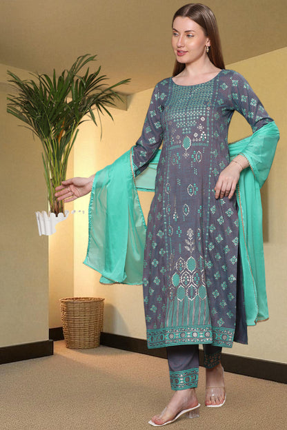 Casual Ethnic Straight Kurta Set With Dupatta