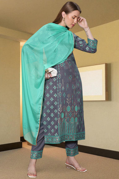 Casual Ethnic Straight Kurta Set With Dupatta
