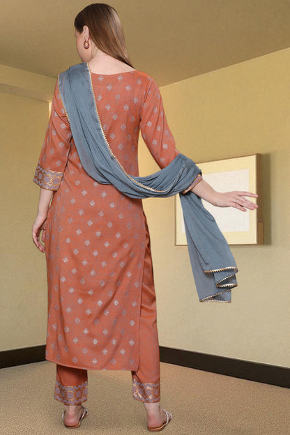 Casual Ethnic Straight Kurta Set With Dupatta