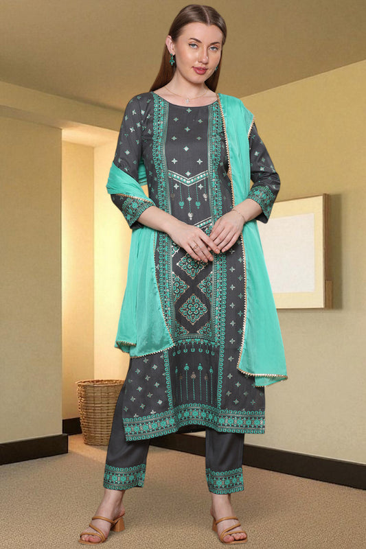 Casual Ethnic Straight Kurta Set With Dupatta