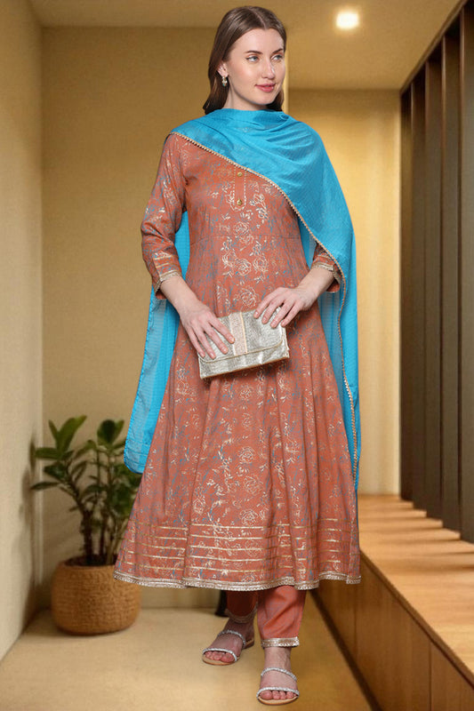 Festive Anarkali Kurta Set – Elegant Design with Dupatta