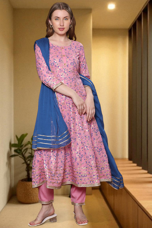 Festive Anarkali Kurta Set – Elegant Design with Dupatta