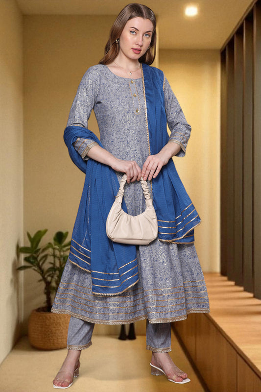 Festive Anarkali Kurta Set – Elegant Design with Dupatta