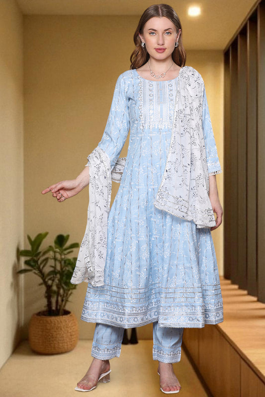 Festive Anarkali Kurta Set – Elegant Design with Dupatta