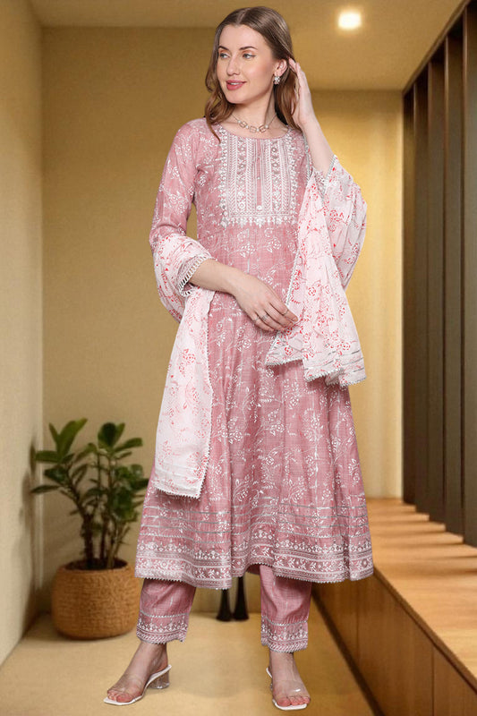 Festive Anarkali Kurta Set – Elegant Design with Dupatta