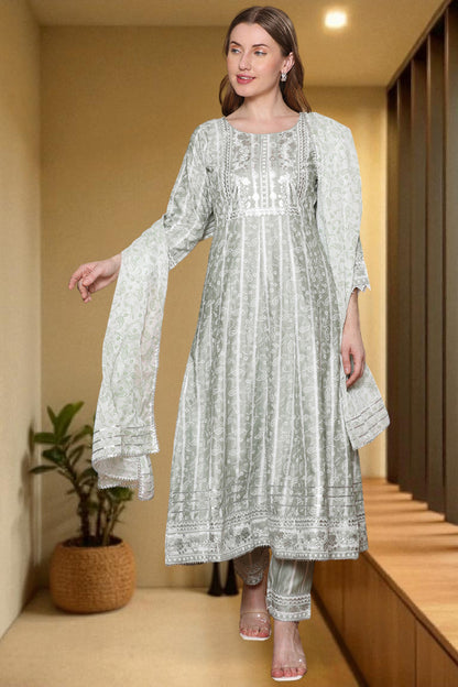 Festive Anarkali Kurta Set – Elegant Design with Dupatta