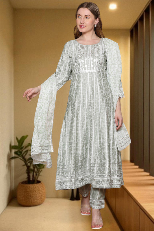 Festive Anarkali Kurta Set – Elegant Design with Dupatta