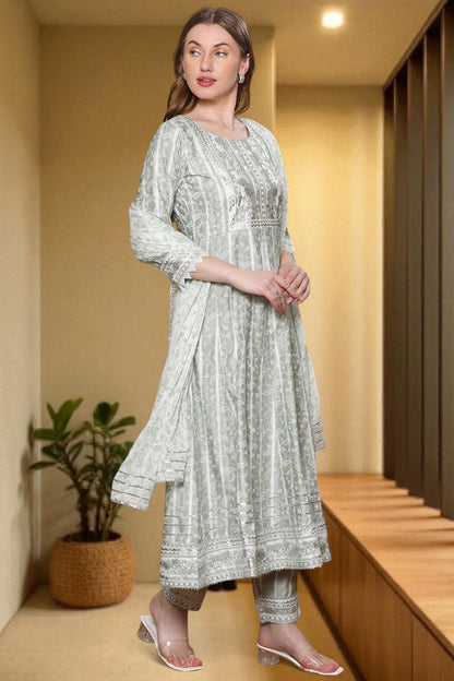 Festive Anarkali Kurta Set – Elegant Design with Dupatta