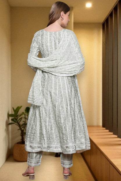 Festive Anarkali Kurta Set – Elegant Design with Dupatta