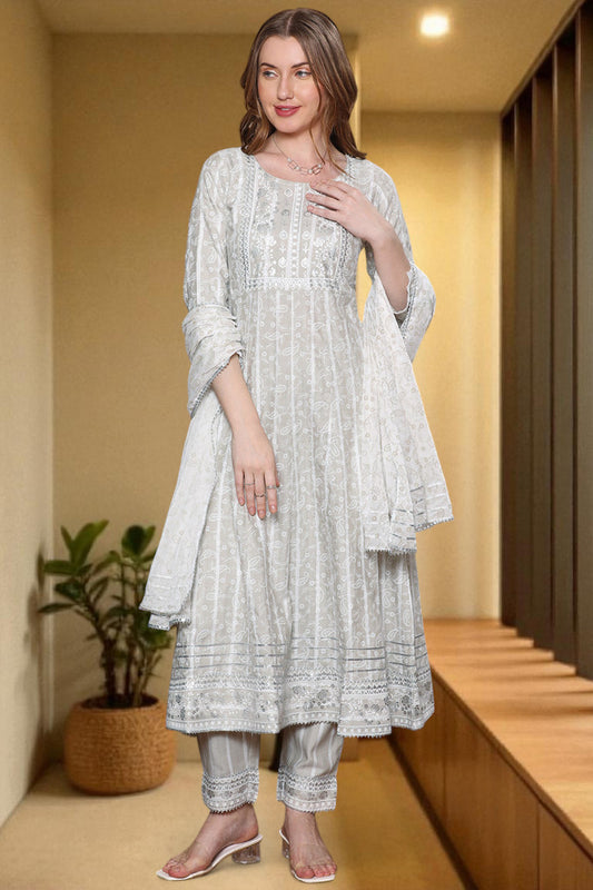 Festive Anarkali Kurta Set – Elegant Design with Dupatta