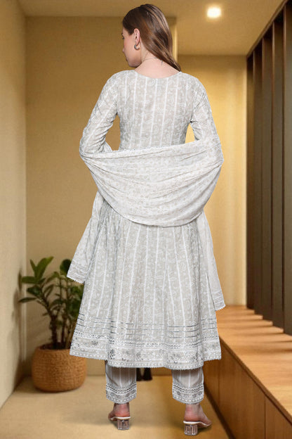 Festive Anarkali Kurta Set – Elegant Design with Dupatta