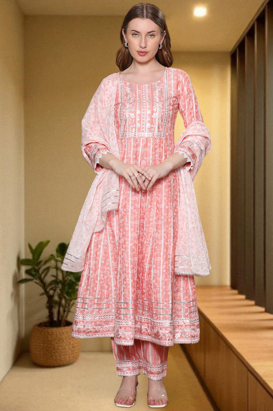 Festive Anarkali Kurta Set – Elegant Design with Dupatta