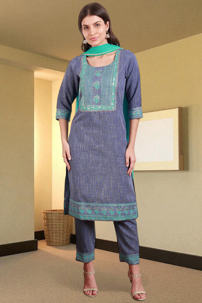 Casual Ethnic Straight Kurta Set With Dupatta