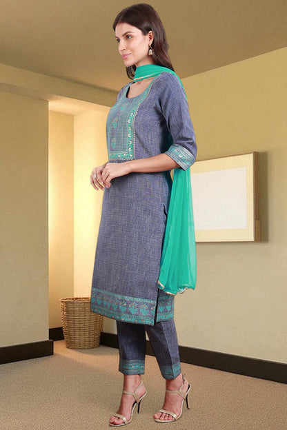 Casual Ethnic Straight Kurta Set With Dupatta