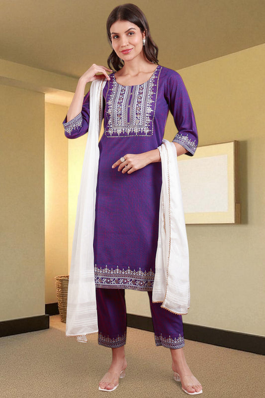 Casual Ethnic Straight Kurta Set With Dupatta