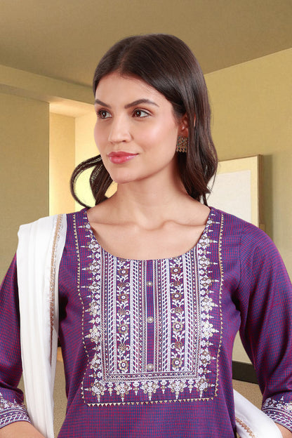 Casual Ethnic Straight Kurta Set With Dupatta