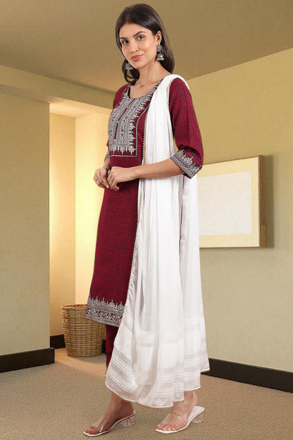 Casual Ethnic Straight Kurta Set With Dupatta