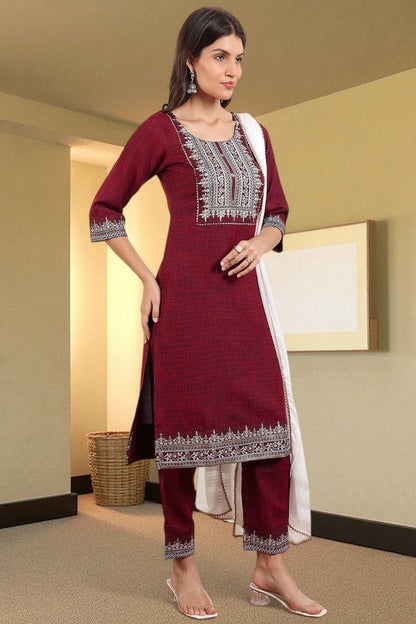 Casual Ethnic Straight Kurta Set With Dupatta