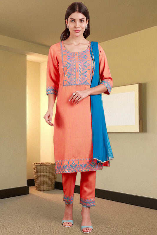 Casual Ethnic Straight Kurta Set With Dupatta