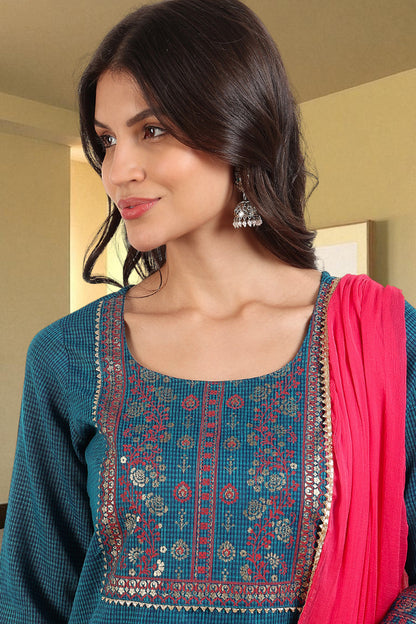 Casual Ethnic Straight Kurta Set With Dupatta