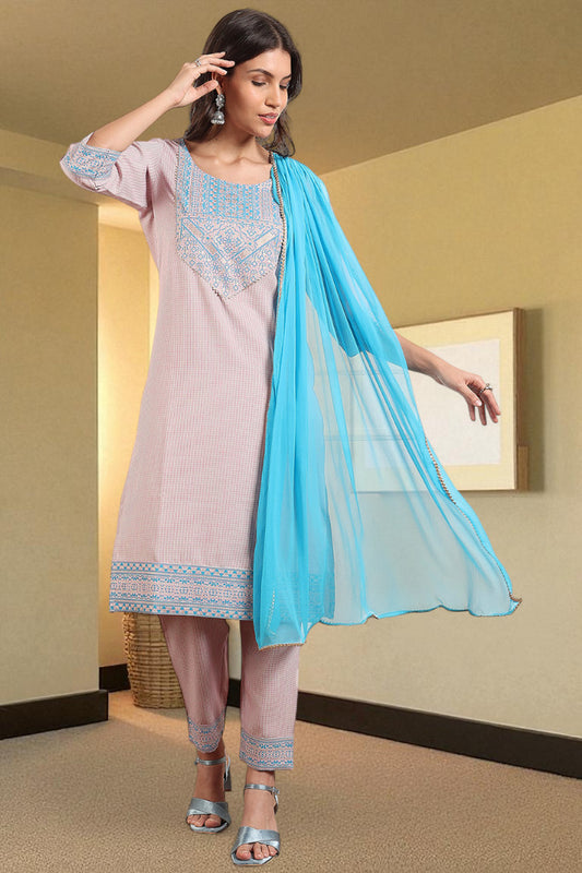 Casual Ethnic Straight Kurta Set With Dupatta
