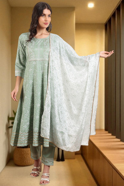Festive Anarkali Kurta Set – Elegant Design with Dupatta
