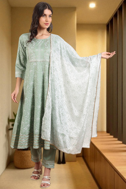 Festive Anarkali Kurta Set – Elegant Design with Dupatta